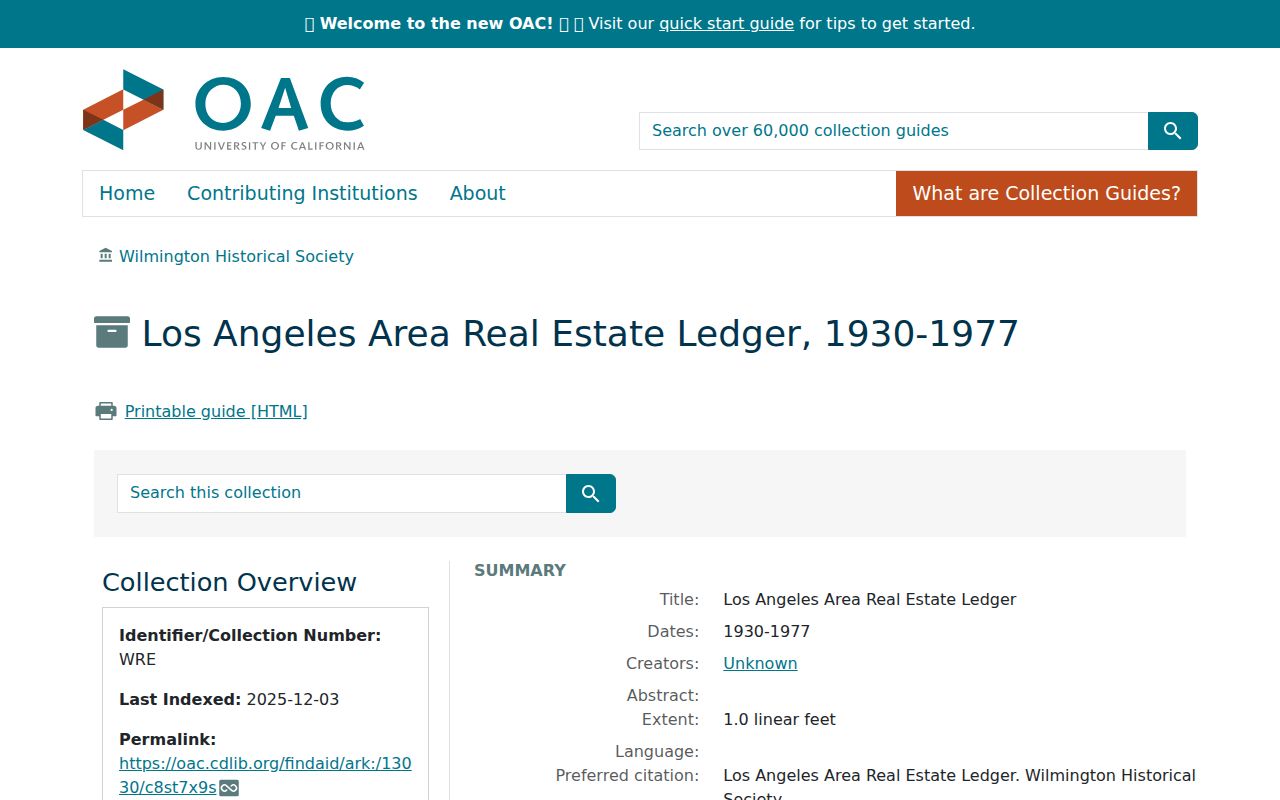 Redondo Beach city directory research route through the Wilmington real estate ledger