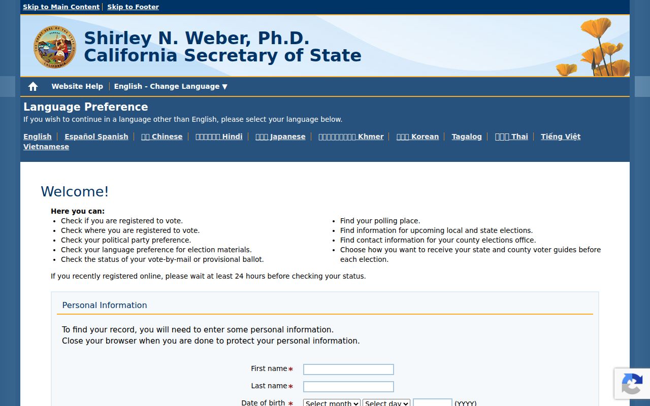 Redondo Beach residents directory California voter status reference