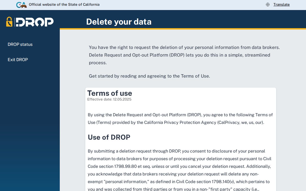 Redondo Beach neighbors and California DROP privacy portal